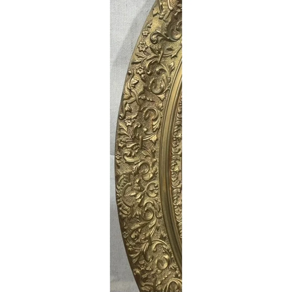 Vintage Intercraft Industries Gold Ornate Oval Wall Mirror Victorian 26x21